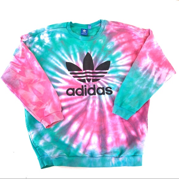 adidas tie dye crew sweatshirt